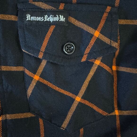 Demons Behind Me Black Orange Upcycle Vest Killer Clown Back Size Large Custom - Picture 8 of 8